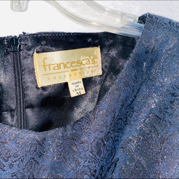 Francesca’s Navy Holiday Jacquard Dress Sz M - Picture 2 of 4